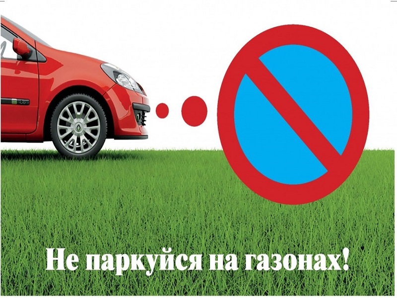 Вниманию автовладельцев – парковка на газоне запрещена.